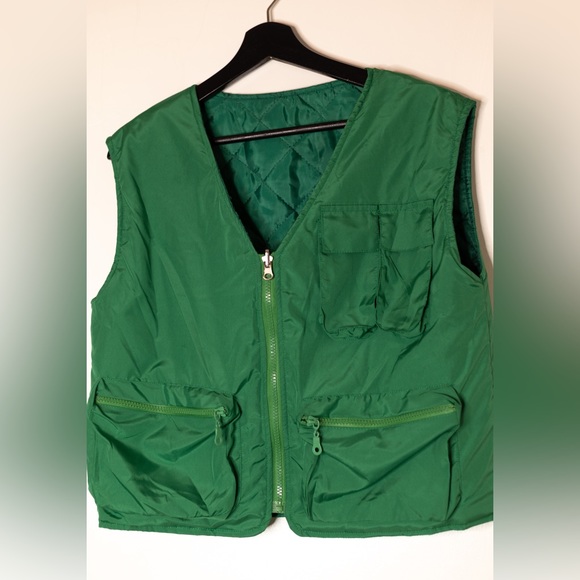 PrettyLittleThing Green Reversible Quilted Vest - US6 - Picture 3 of 6